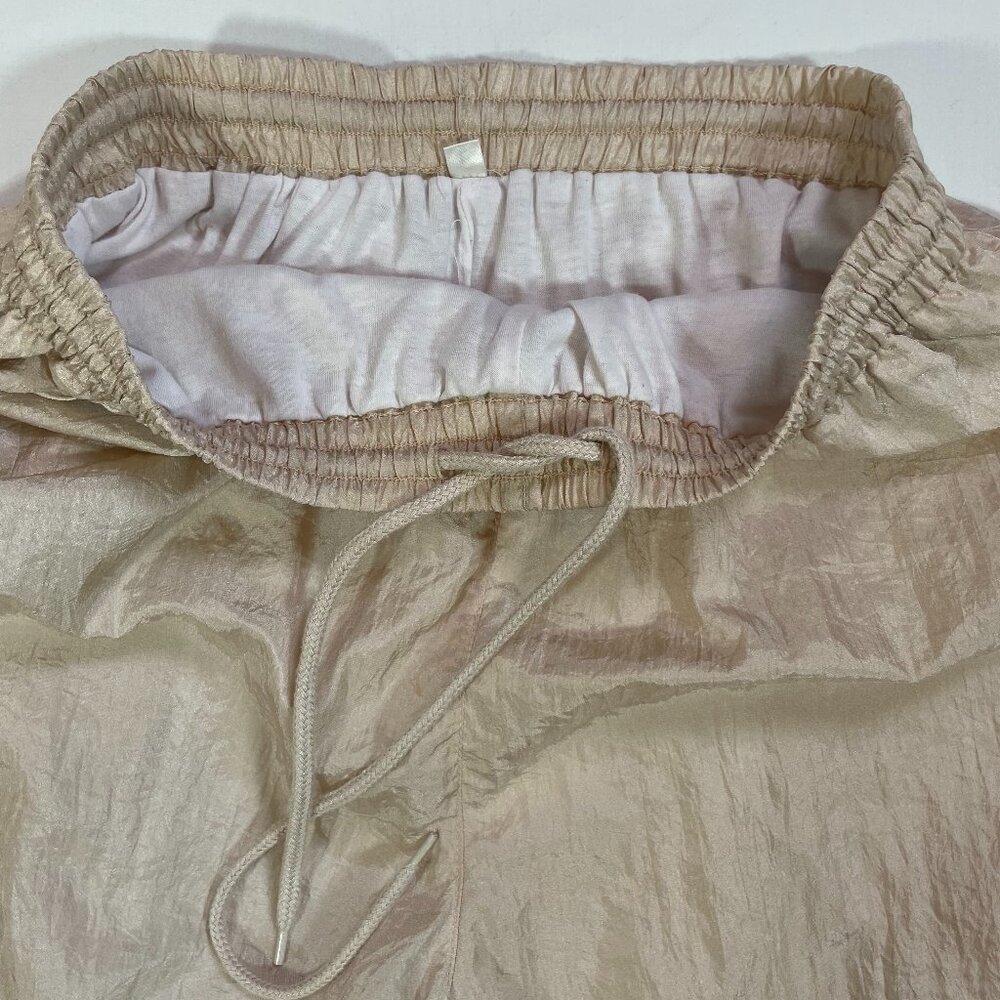 Vintage 90s Lavon Track Pants Shimmer Metallic Gold Tan Nylon Size L - Picture 4 of 14